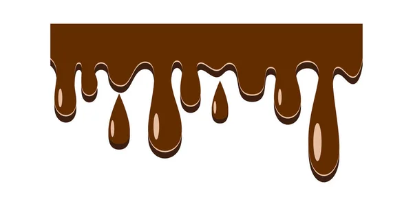 Бесшовные Капающие Шоколадные Рамки Капающий Шоколад Границы Изолированы Белом Фоне — стоковый вектор