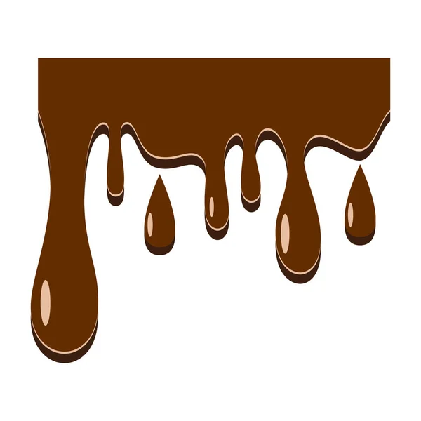 Sömlös Droppande Chokladgräns Droppande Choklad Gräns Isolerad Vit Bakgrund Grafisk — Stock vektor