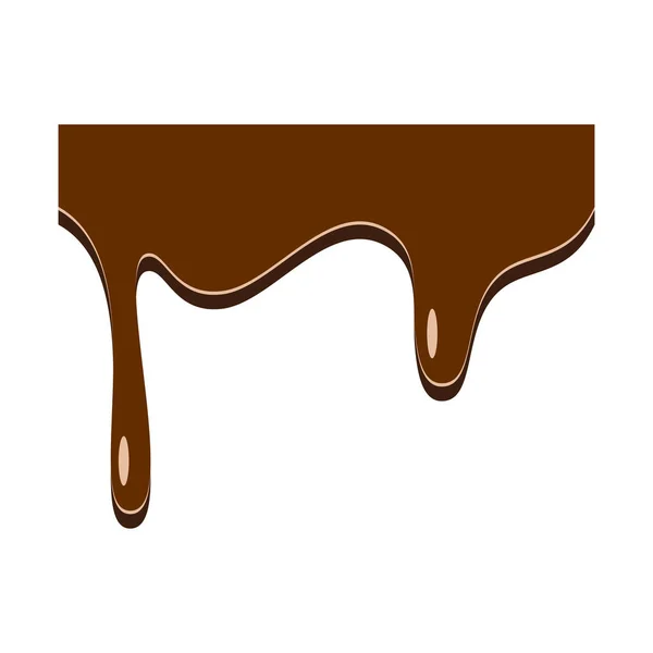 Nahtlos Tropfender Schokoladenrand Tropfender Schokoladenrand Isoliert Auf Weißem Hintergrund Grafisches — Stockvektor