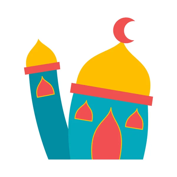 Ilustrasi Elemen Islam Ikon Ramadan Lentera Unta Masjid Gaya Datar - Stok Vektor