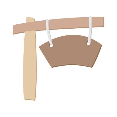 Çizgi film ahşap ok kırsal tabelalar, klasik yol bulma işaretleri. Tahta tabletler, desenli paneller, beyaz arkaplan vektör illüstrasyonuna izole edilmiş çizgi film stili tabelalar. Ui oyun varlıkları