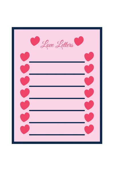 Leuke Love Stickers Voor Dagelijkse Planner Dagboek Verzameling Van Scrapbooking — Stockvector