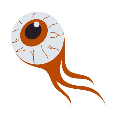 Ürkütücü Cadılar Bayramı Düz Tasarım Elementleri. Cadılar Bayramı Çizgi Filmi beyaz arka planda izole edildi. Ürkütücü element simgesi. Geleneksel ve kültürel tatil kavramları için tasarım unsurları.