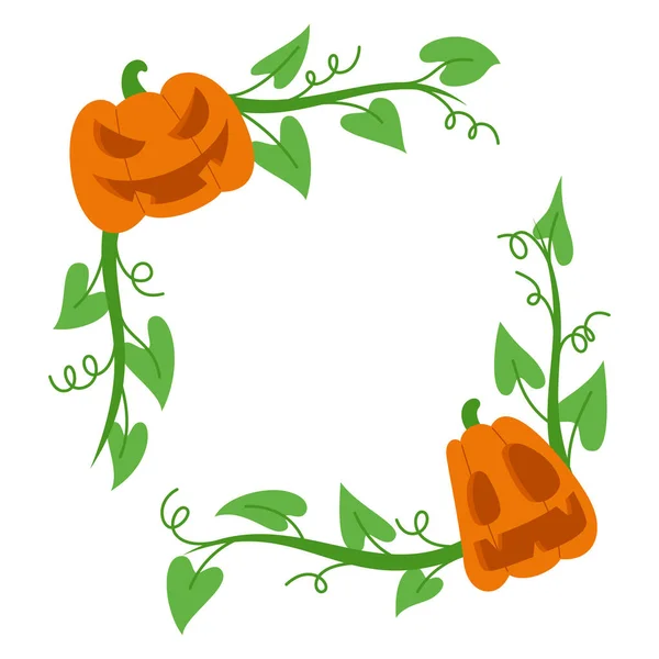 Elemento Quadro Halloween Halloween Border Decoration Moldura Círculo Halloween Feliz — Vetor de Stock
