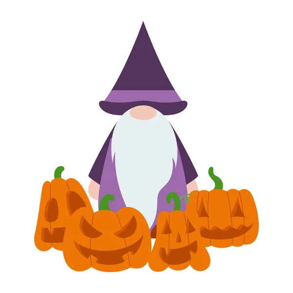 Cute Halloween Gnomos Ilustração Isolado Fundo Branco Gnomos Bonitos Ilustração — Vetor de Stock