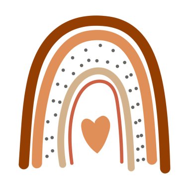 Şirin gökkuşağı çizimi. El yapımı pastel gökkuşağı bebek tebrik kartı dekoratif elementleri. Bebek odası gökkuşağı elementleri.