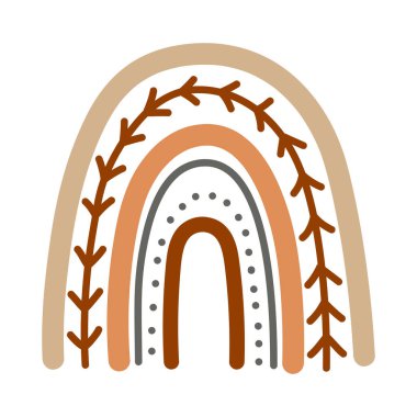 Şirin gökkuşağı çizimi. El yapımı pastel gökkuşağı bebek tebrik kartı dekoratif elementleri. Bebek odası gökkuşağı elementleri.