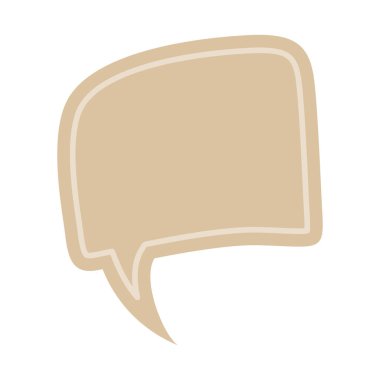 Şirin toprak tonlu baloncuk konuşması. El yapımı konuşma balonu. Konuş, konuş, mesaj bırak. Boş boş yorum. Vektör illüstrasyon tasarımı