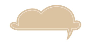 Şirin toprak tonlu baloncuk konuşması. El yapımı konuşma balonu. Konuş, konuş, mesaj bırak. Boş boş yorum. Vektör illüstrasyon tasarımı