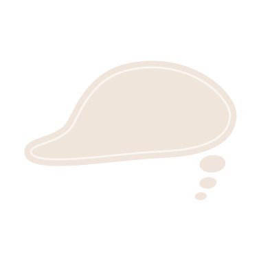 Şirin toprak tonlu baloncuk konuşması. El yapımı konuşma balonu. Konuş, konuş, mesaj bırak. Boş boş yorum. Vektör illüstrasyon tasarımı