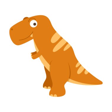 Dinozor Çizgi Filmi Beyaz Arkaplanda İzole Edildi. Sevimli komik dinozor karakteri. Şirin bebek dinozor. Jurassic döneminin tarih öncesi çizgi film hayvanları.