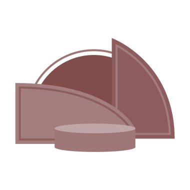 Pastel Renkli Minimalist Podyum Sahnesi çizimi. Sahne gösterisi için Estetik Podyum Sahne İllüstrasyonu, ürün gösterimi.