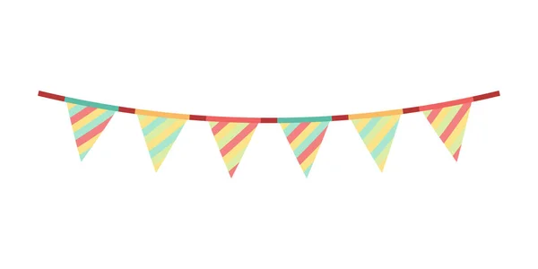 旗のカーニバルガーランド 誕生日のお祝いのための装飾的なカラフルなパーティーペナント バニングとガーランドセット カラフルなお祝いの旗 祝うための要素 パーティーや祭りのデザイン — ストックベクタ