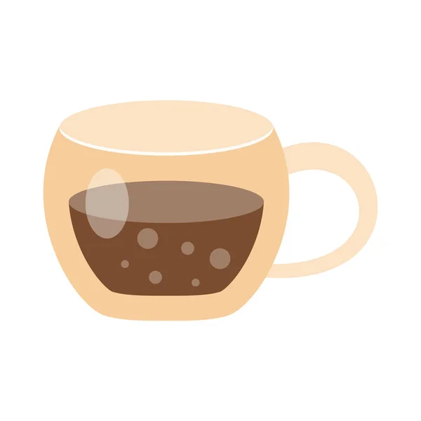 Coffee Illustration Izolovaný Bílém Pozadí Šálek Kávy Ledová Káva Horká — Stockový vektor
