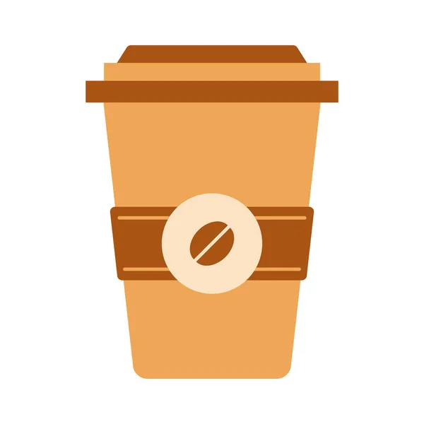 在白色背衬上孤立的咖啡说明 一杯咖啡 冰镇咖啡 热咖啡 扁平纸盒插图 生机勃勃的咖啡店或酒吧和餐馆 — 图库矢量图片