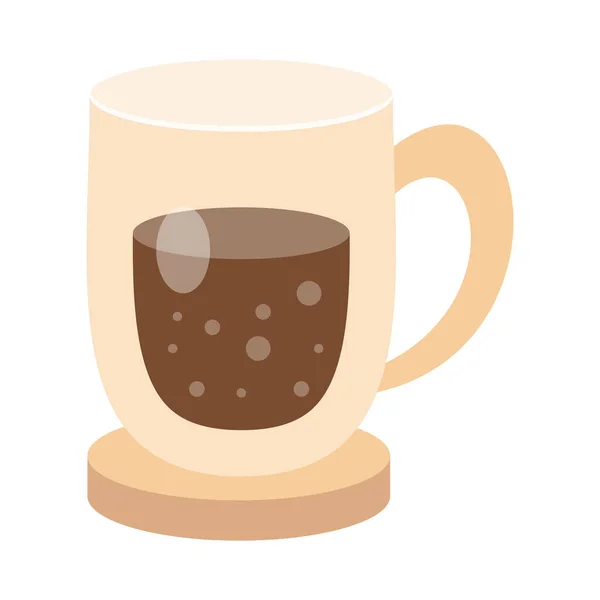 白を基調としたコーヒーイラスト コーヒー アイスコーヒー ホットコーヒー フラットカートンイラストのカップ 精力的な飲料醸造カフェやバーやレストラン — ストックベクタ