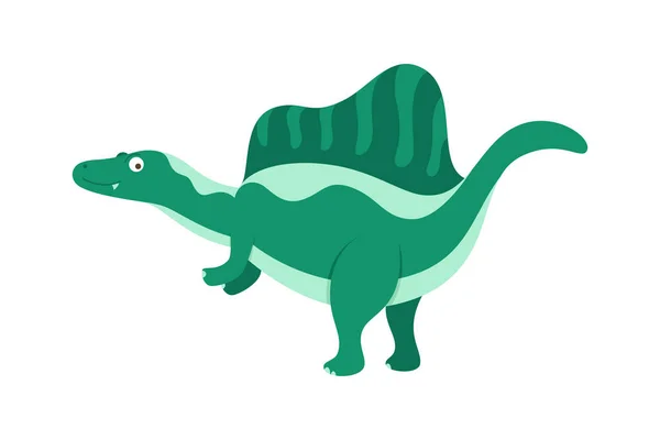 Ilustração Desenhos Animados Dinossauro Isolado Fundo Branco Personagem Dinossauros Cômicos —  Vetores de Stock