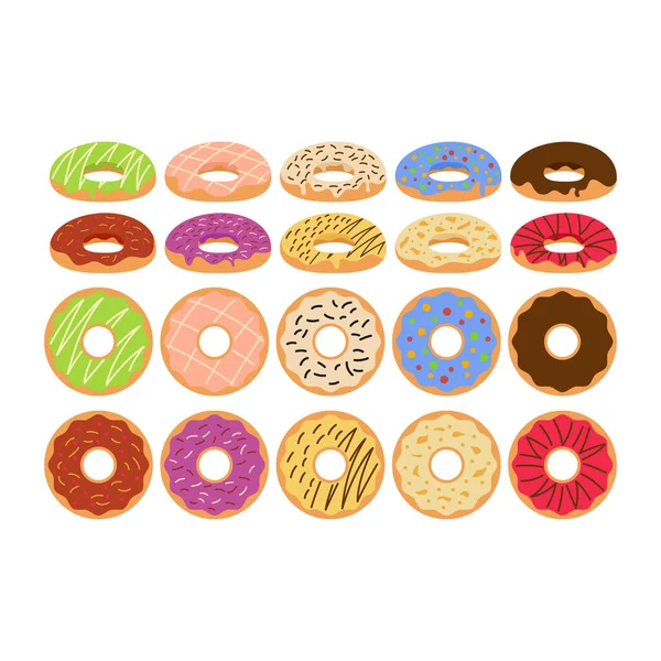 Deliciosos Donuts Anel Ilustrações Vector Ilustração Desenhos Animados Para Seu —  Vetores de Stock