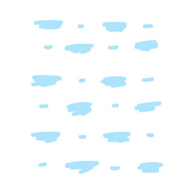 Soyut, kusursuz karalama kalıbı. Çeşitli çizgiler ve şekiller. Renkli, soyut, pürüzsüz desenler. El çizimi vektör çizimleri. Her desen izole edilmiş.