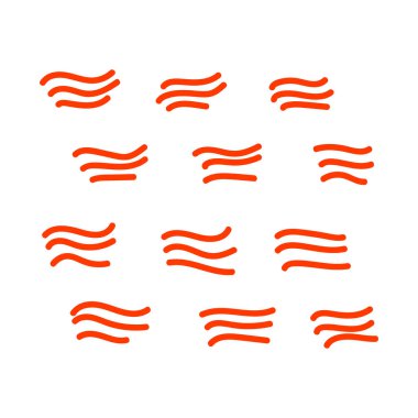 Soyut, kusursuz karalama kalıbı. Çeşitli çizgiler ve şekiller. Renkli, soyut, pürüzsüz desenler. El çizimi vektör çizimleri. Her desen izole edilmiş.