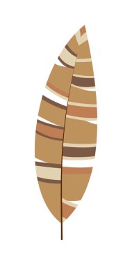 Boho Feather Flat Design Clipart. Desen, dekorasyon, planlayıcı çıkartması vs. için Boho Feather tasarım ögesi.