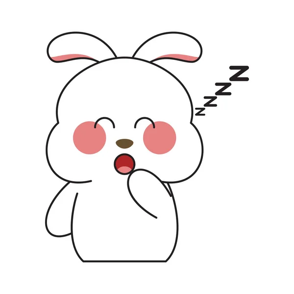 Cute Bunny Sticker Cartoon Illustration Izolowane Białym Tle Kawaii Cute — Wektor stockowy