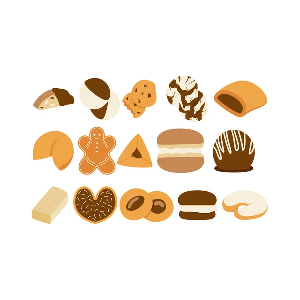 Cookies Illustration Bande Dessinée Chocolat Biscuit Icône Bande Dessinée Design — Image vectorielle