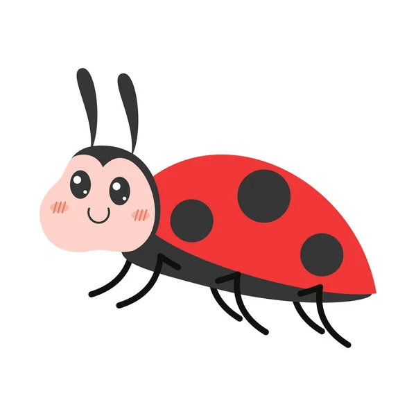 Leuke Cartoon Insecten Met Vriendelijke Gezichten Illustratie Leuke Insecten Insecten — Stockvector
