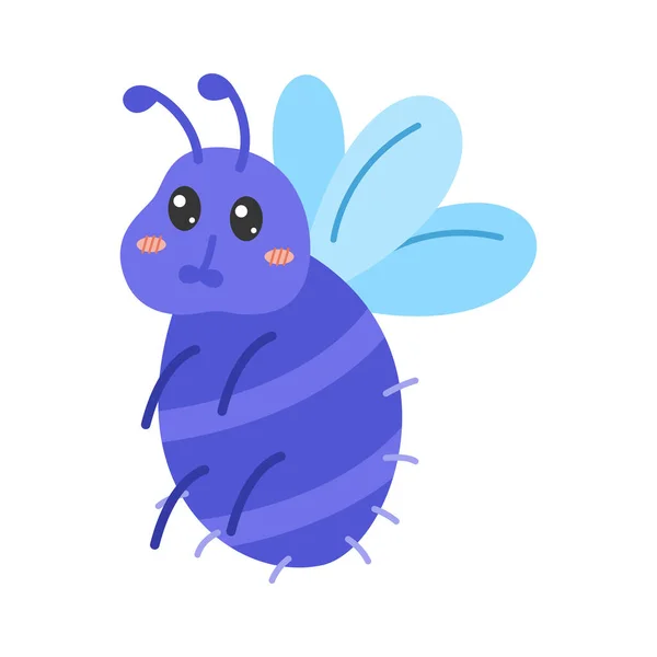 Niedliche Cartoon Insekten Mit Freundlichen Gesichtern Illustration Niedliche Käfer Und — Stockvektor