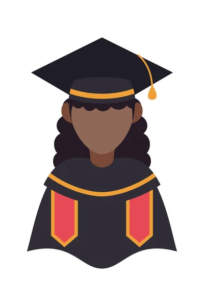 Graduate Student Γελοιογραφία Avatar Λευκό Φόντο Στοιχεία Αποφοίτηση Φοιτητική Εικονογράφηση — Διανυσματικό Αρχείο