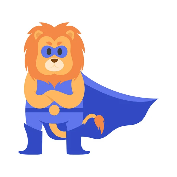 Super Hrdina Zvíře Barevných Kostýmech Superhrdina Legrační Dětské Postavy Kreslený — Stockový vektor