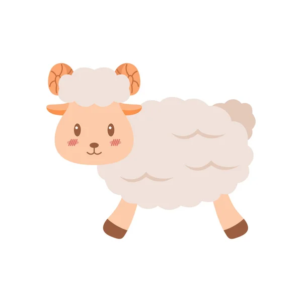 かわいい羊のマスコット漫画のイラスト 保育園 マスコット アイド アーダ要素デザインのためのかわいい動物のキャラクター — ストックベクタ
