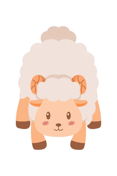 Carino Pecore Mascotte Cartone Animato Illustrazione Carino Carattere Animale Vivaio — Vettoriale Stock