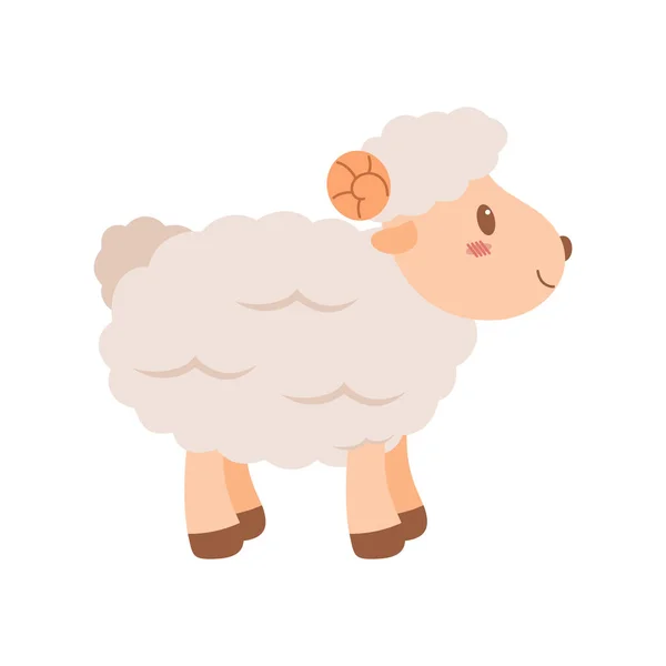Bonito Mascote Ovelhas Desenho Animado Ilustração Caráter Animal Bonito Para —  Vetores de Stock