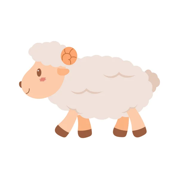 Mascotte Mouton Mignon Illustration Dessin Animé Caractère Animal Mignon Pour — Image vectorielle