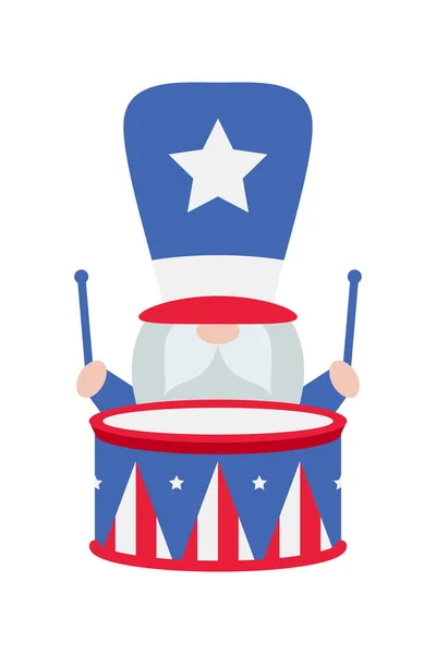 Patriotic Gnomes Illustration Funny Gnomes America Independence Day Costume Carnival — Stock Vector