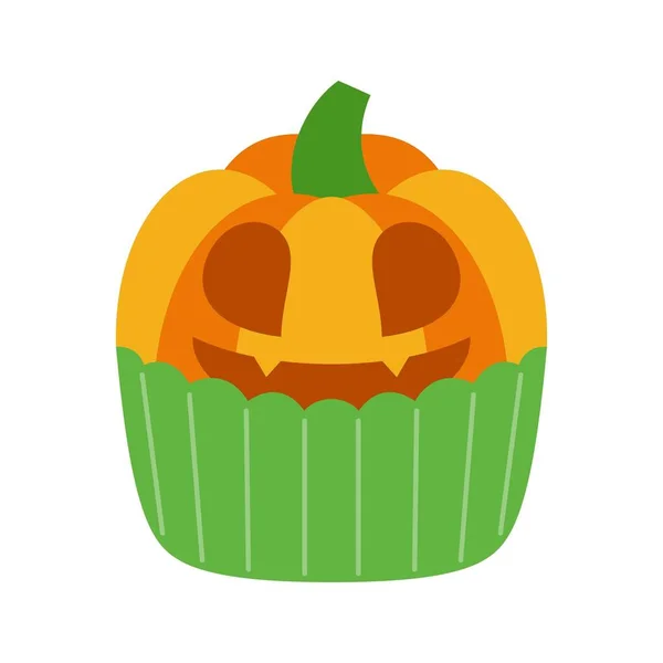 Halloween Cupcakes Ilustração Muffins Decorados Assustadores Bolos Pequenos Temáticos Para — Vetor de Stock