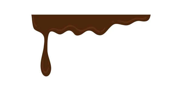 Handgezeichnete Schmelzende Schokolade Illustration Schokotropfen Und Kleckse Isolierte Nahtlose Wiederholbare — Stockvektor