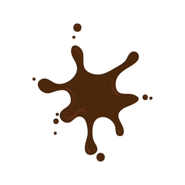 Illustrazione Choco Fusione Disegnata Mano Gocce Macchie Cioccolato Isolato Senza — Vettoriale Stock