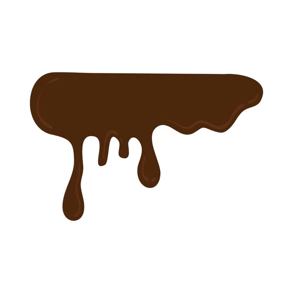 手绘融化巧克力图解 巧克力滴和斑点 可重复熔融的棕色和白色巧克力从地下流淌下来 — 图库矢量图片