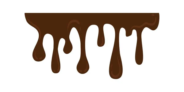 Handritad Smältande Choco Illustration Chokladdroppar Och Fläckar Isolerad Sömlös Repeterbar — Stock vektor