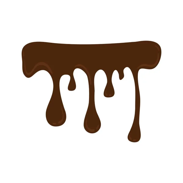 Ručně Kreslené Tavení Choco Ilustrace Čokoládové Kapky Skvrny Izolované Bezešvé — Stockový vektor
