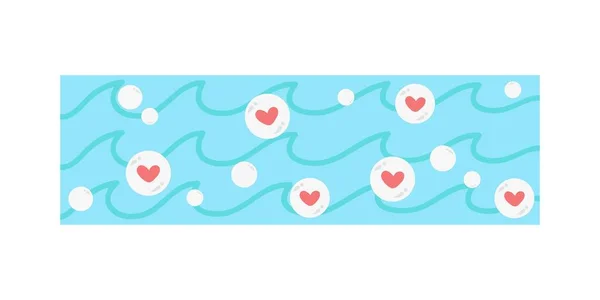 귀여운 발렌타인 Washi 테이프 스트립 스티커 스크랩북 세트입니다 발렌타인 장식과 — 스톡 벡터