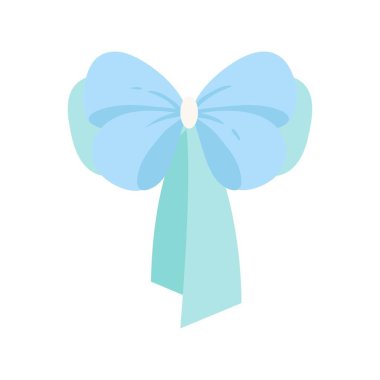 Kurdele yayı klipsli tasarımı. Sevgililer Günü ya da süslü bant yayları. Çizgi film unsurları hediye, kutlama ve tebrik içindir. Beyaz arkaplan vektör çiziminde izole