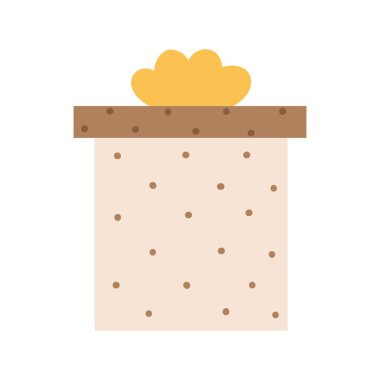 Kraft kağıt sette Noel hediyeleri. İçinde sicim yay ve dallar, Xmas çelenkleri ve zarflar olan el sanatları paketleriyle sunum kutuları. Kahverengi Hediye Kutusu İllüstrasyonu.