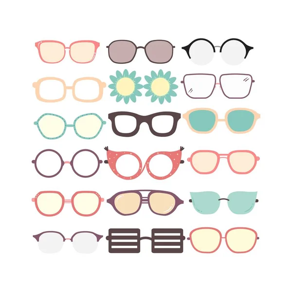 Sonnenbrille Brillensymbol Vektor Illustration Flaches Design Lustige Sommerbrille — Stockvektor