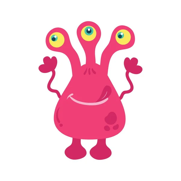 Ilustração Vetor Monstros Bonitos Desenhos Personagens Desenhos Animados Criatura Ilustração —  Vetores de Stock