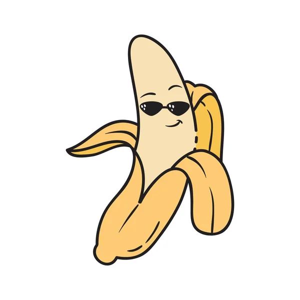 Cartoon Fruit Character Sticker Funny Emoticon Flat Style Food Emoji — Stock Vector