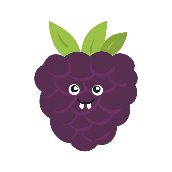 Caráter Frutas Dos Desenhos Animados Adesivo Emoticon Engraçado Estilo Plano — Vetor de Stock