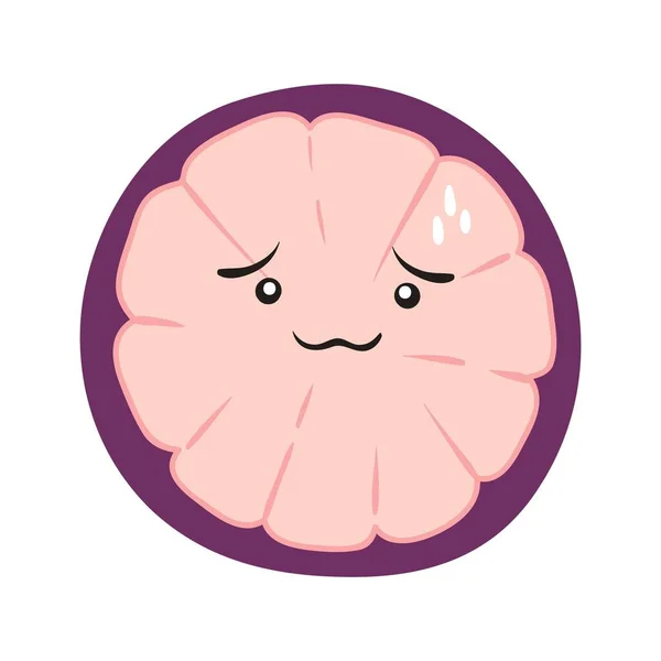 Αυτοκόλλητο Χαρακτήρα Καρτούν Φρούτων Αστείο Emoticon Επίπεδο Στυλ Τρόφιμα Emoji — Διανυσματικό Αρχείο